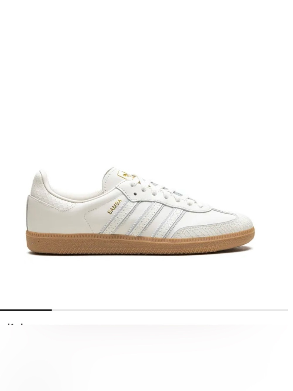 Adidas Samba Leather Sneaker - White with Gum Sole